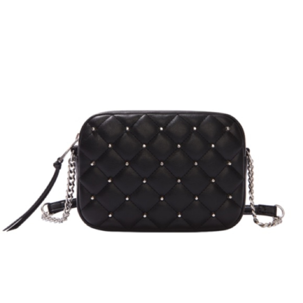 🆕WT Rebecca Minkoff Quilted Studded Top Zip Crossbody Bag. 🖤